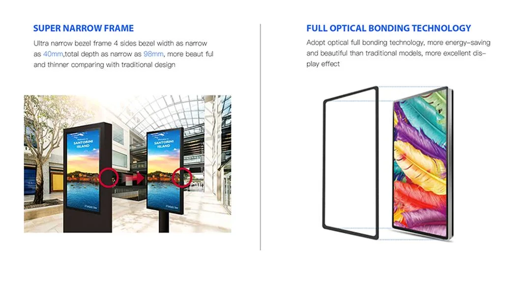 Floor Stand Digital Signage Player LCD Video Player 55 Inch Vertical Display Interactive Digital Signage Super Thin Kiosk 55" Digital Scale Video