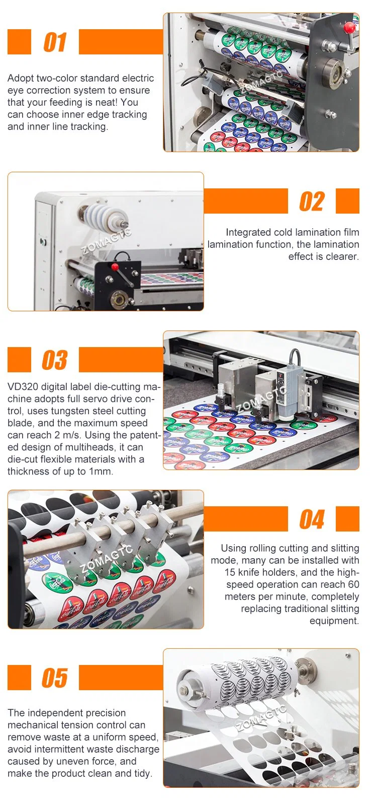 Hot Selling High Speed Digital Label Die Cutting Laminating Slitting Rewinding All in One Machine Label Die Cutting Machine